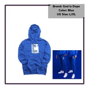 God is Dope Blue Sweatsuit Set Size L